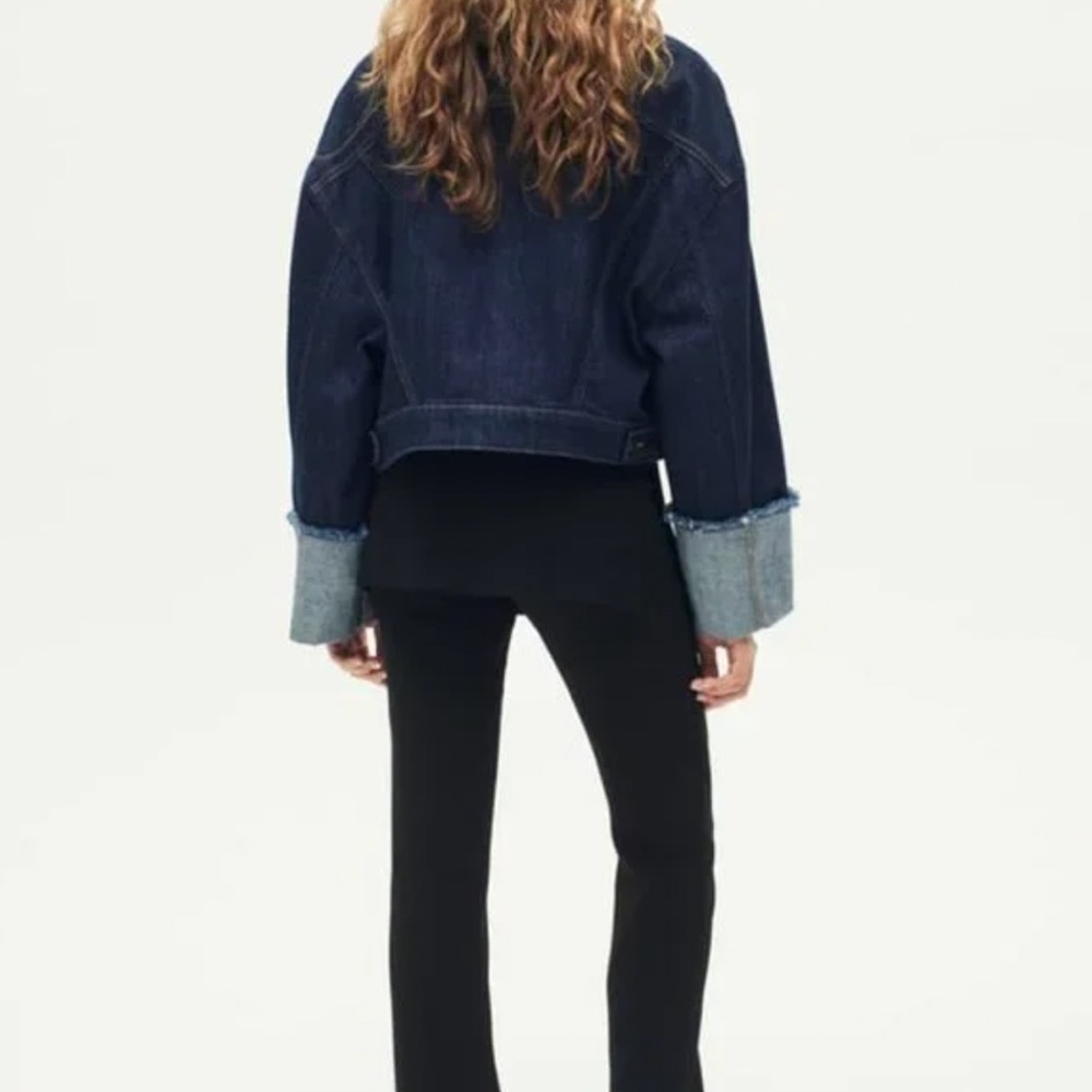 Zara ZW DENIM COLLECTION JACKET. Blue. Size XS. New with Tags. - Picture 4 of 11